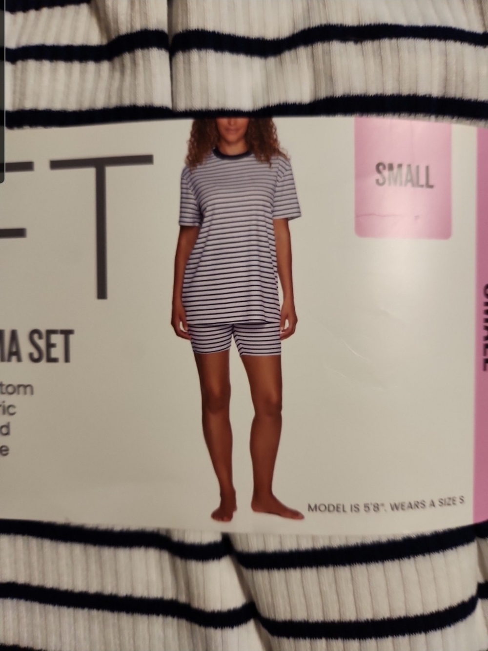 LOFT White & Black Striped PJ Set